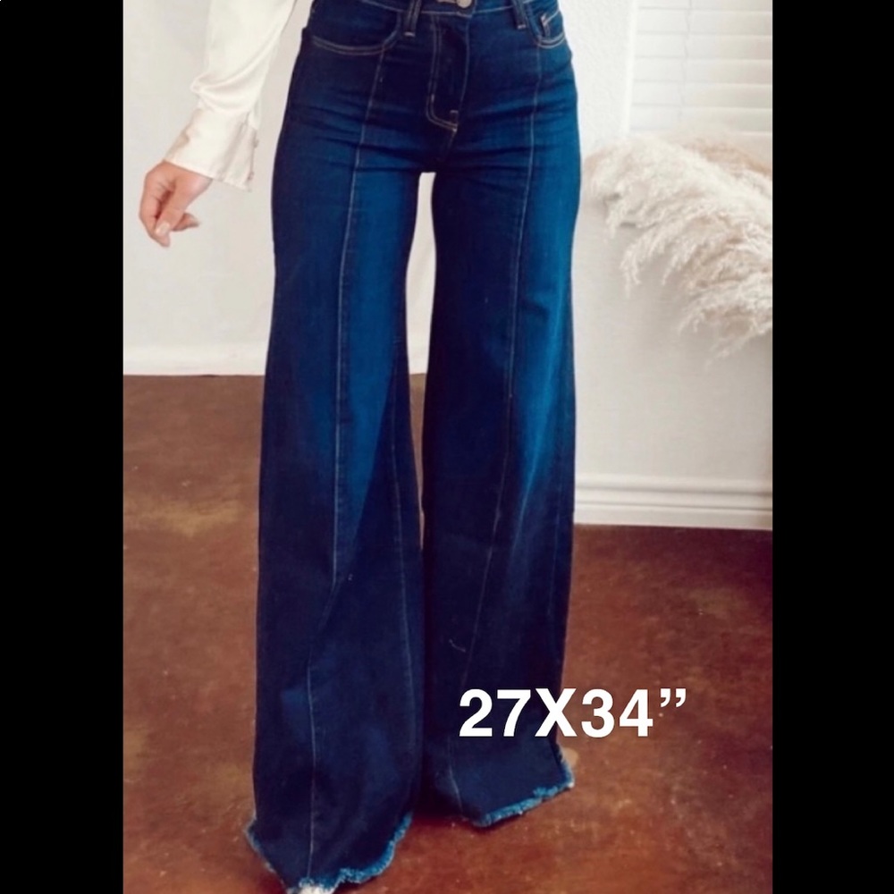 Wide leg trousers-long inseam